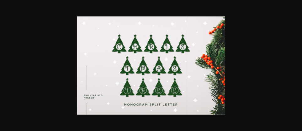 Christmas Tree Monogram Font Poster 3