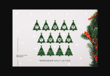 Christmas Tree Monogram Font Poster 1