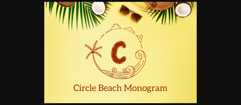 Circle Beach Monogram Font Poster 3