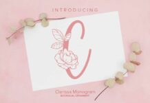 Clarissa Monogram Font Poster 1