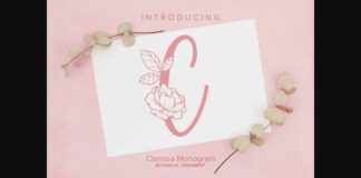 Clarissa Monogram Font Poster 1