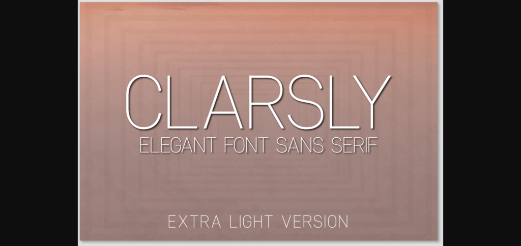 Clarsly Extra Light Font Poster 3