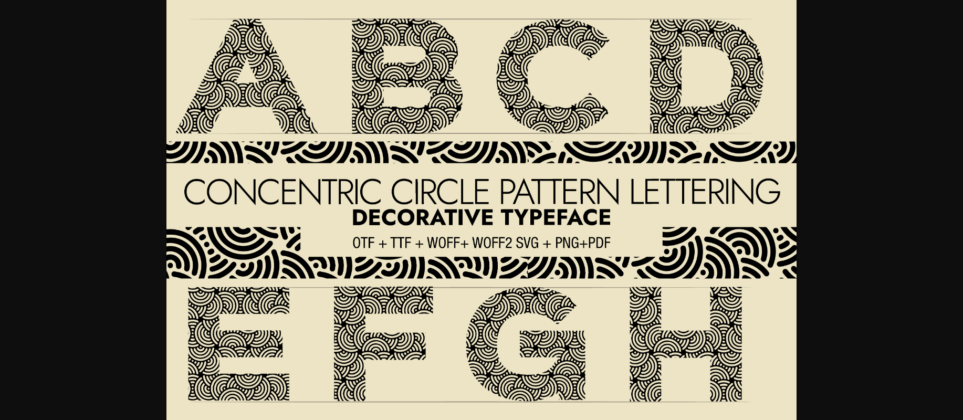 Concentric Circle Pattern Font Poster 1