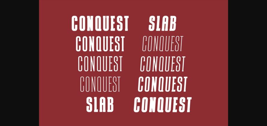 Conquest Sans & Slab Serif Font Poster 7