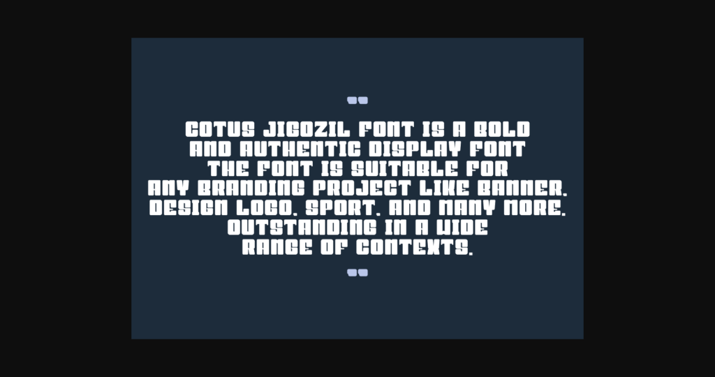 Cotus Jigozil Font Poster 7