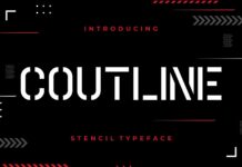 Coutline Stencil Typeface Font Poster 1