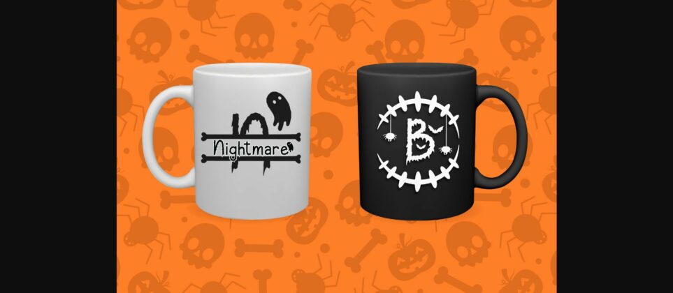 Creepy Halloween Monogram Font Poster 7