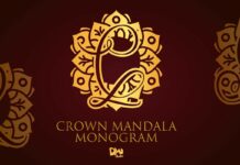 Crown Mandala Monogram Font Poster 1