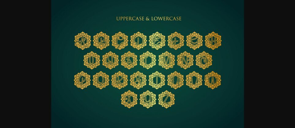 Crystal Mandala Monogram Font Poster 5