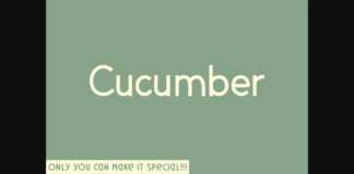 Cucumber Font Poster 1