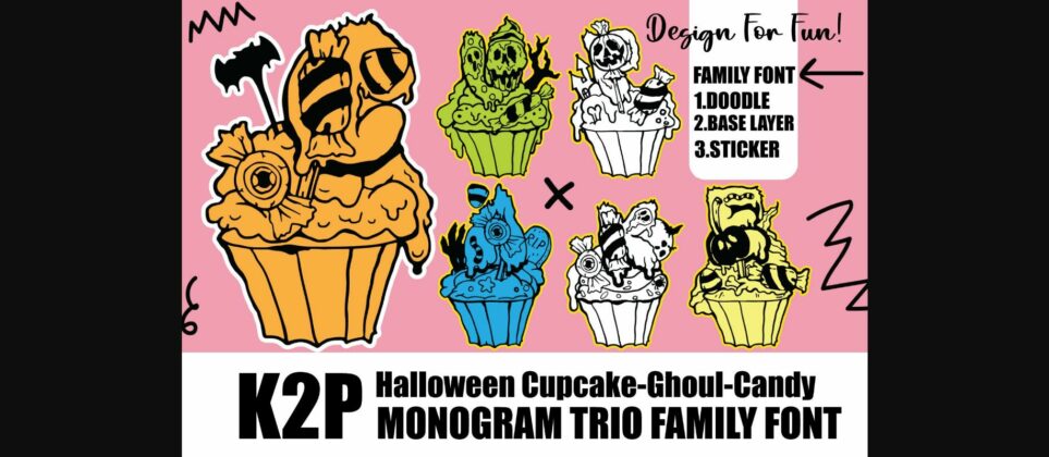 Cupcake Ghoul Candy Font Poster 3