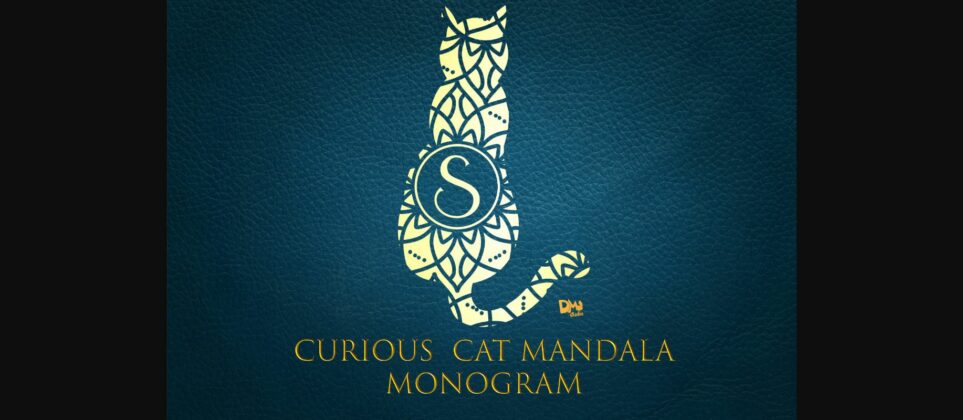 Curious Cat Mandala Monogram Font Poster 3