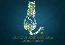 Curious Cat Mandala Monogram Font Poster 1