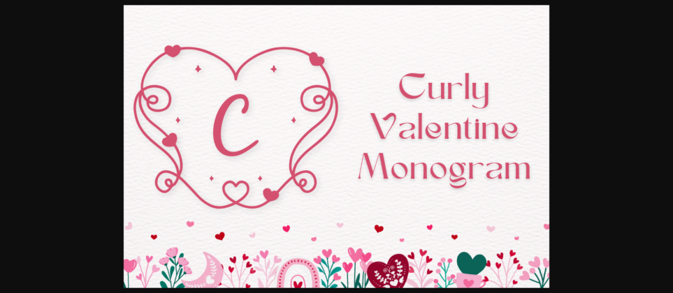 Curly Valentine Monogram Font Poster 3