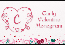 Curly Valentine Monogram Font Poster 1