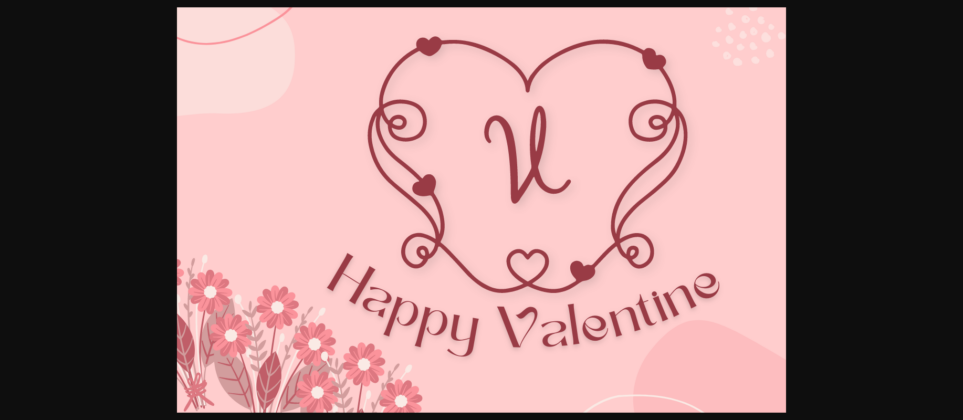 Curly Valentine Monogram Font Poster 4