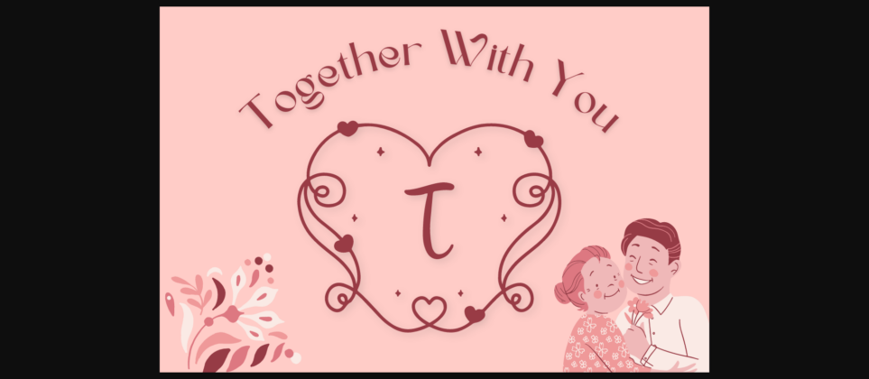 Curly Valentine Monogram Font Poster 5