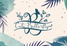 Cute Butterfly Monogram Font Poster 1