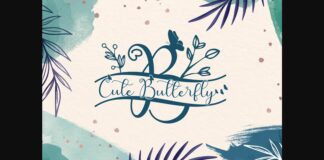 Cute Butterfly Monogram Font Poster 1