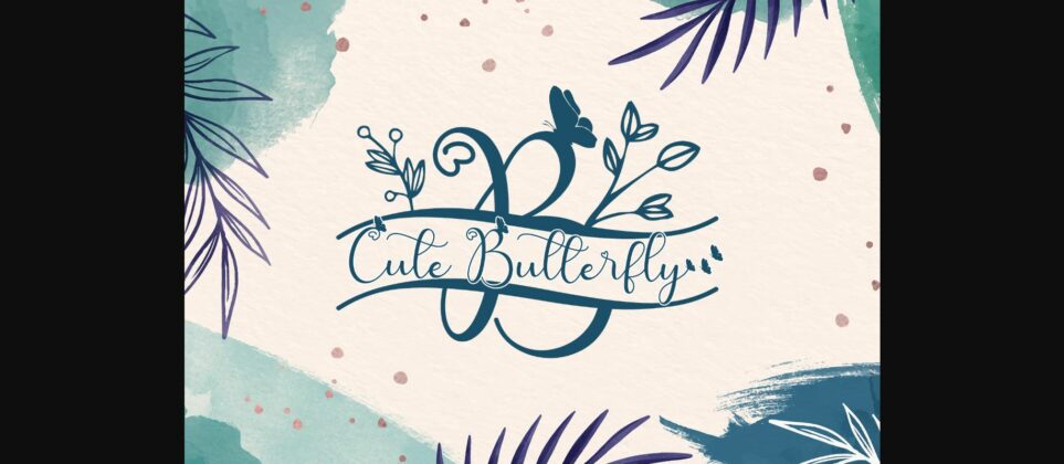 Cute Butterfly Monogram Font Poster 1