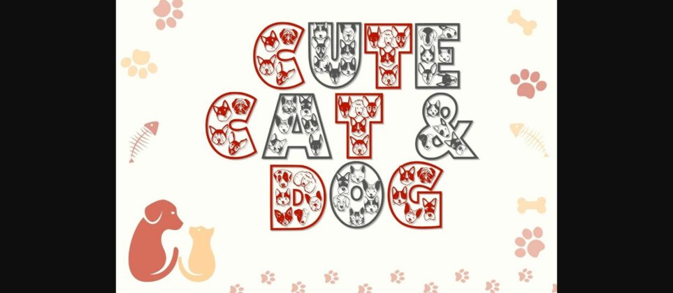 Cute Cat Dog Font Poster 3