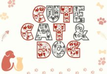 Cute Cat Dog Font Poster 1