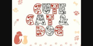 Cute Cat Dog Font Poster 1