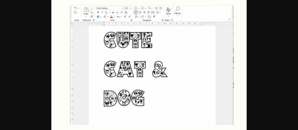 Cute Cat Dog Font Poster 7
