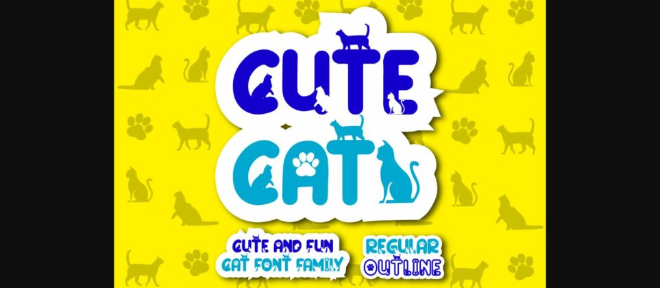 Cute Cat Font Poster 1