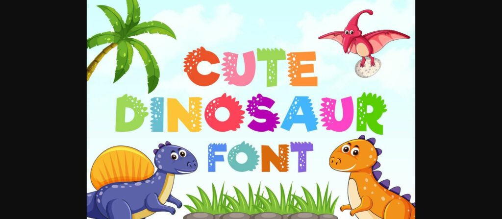 Cute Dinosaur Font Poster 1