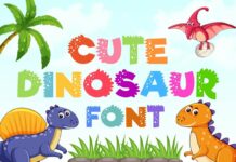 Cute Dinosaur Font Poster 1