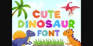 Cute Dinosaur Font Poster 1