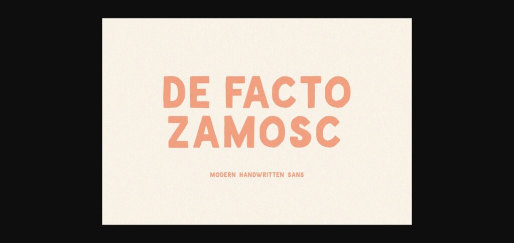 De Facto Zamosc Font Poster 3