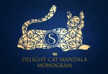 Delight Cat Mandala Monogram Font Poster 1