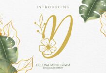 Dellina Monogram Font Poster 1