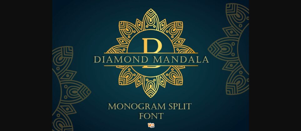 Diamond Mandala Monogram Font Poster 3