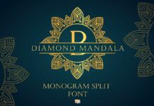 Diamond Mandala Monogram Font Poster 1