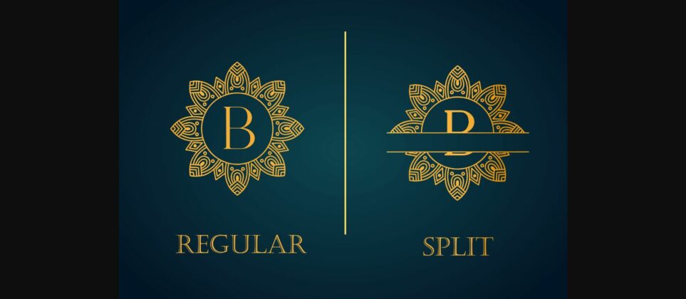 Diamond Mandala Monogram Font Poster 6