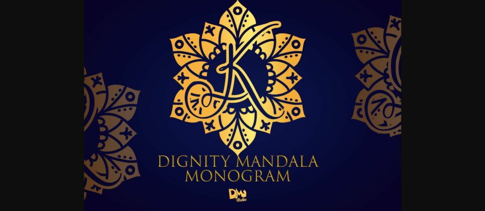 Dignity Mandala Monogram Font Poster 3