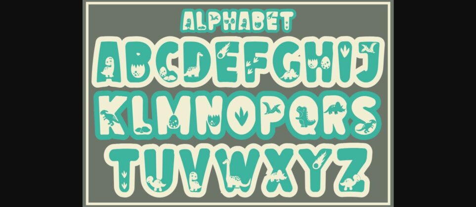 Dino Mode Font Poster 4