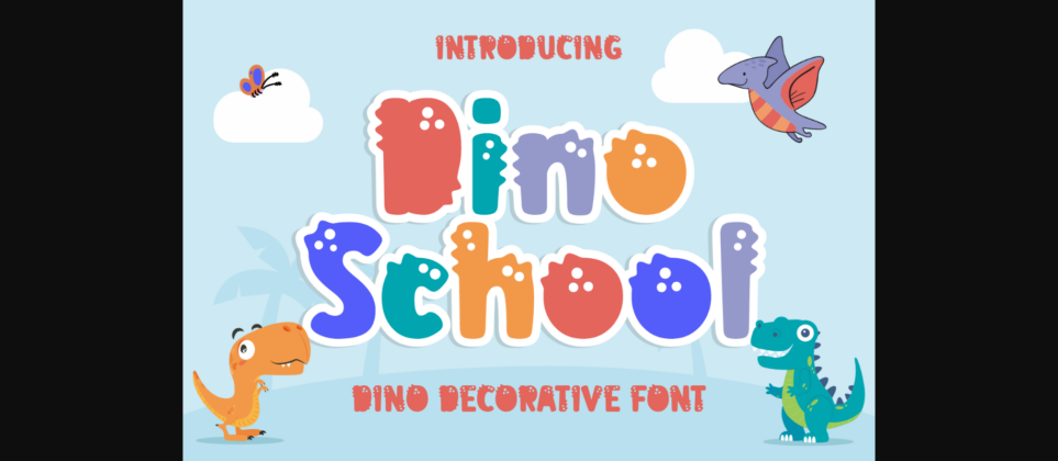 Dino School Font Poster 3