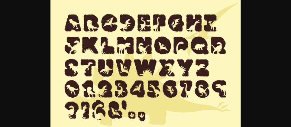 Dinosaur Silhouette Font Poster 2