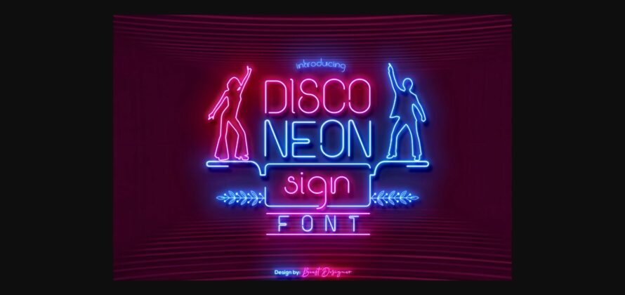 Disco Neon Sign Font Poster 3