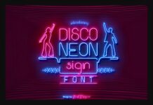 Disco Neon Sign Font Poster 1