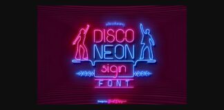 Disco Neon Sign Font Poster 1