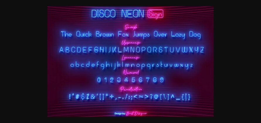 Disco Neon Sign Font Poster 4
