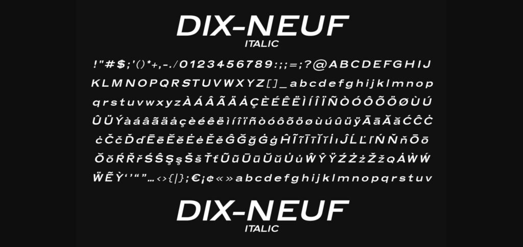Dix-neuf Font Poster 11