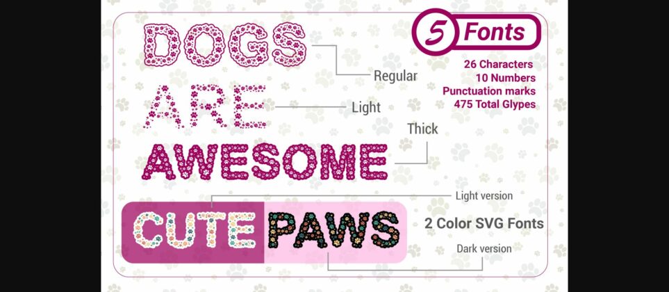 Dog Paws Font Poster 4