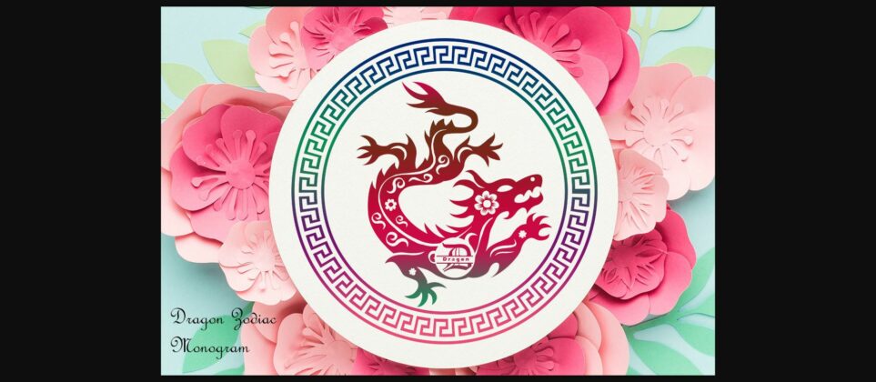 Dragon Zodiac Monogram Font Poster 3