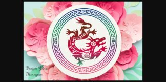 Dragon Zodiac Monogram Font Poster 1